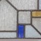 Art Deco Leaded Glass Panel with Geometric Cross Motif, Belgium, Circa 1920