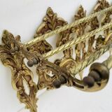 Bronze Coat Rack and Wall Shelf, Vintage, Louis XV Style