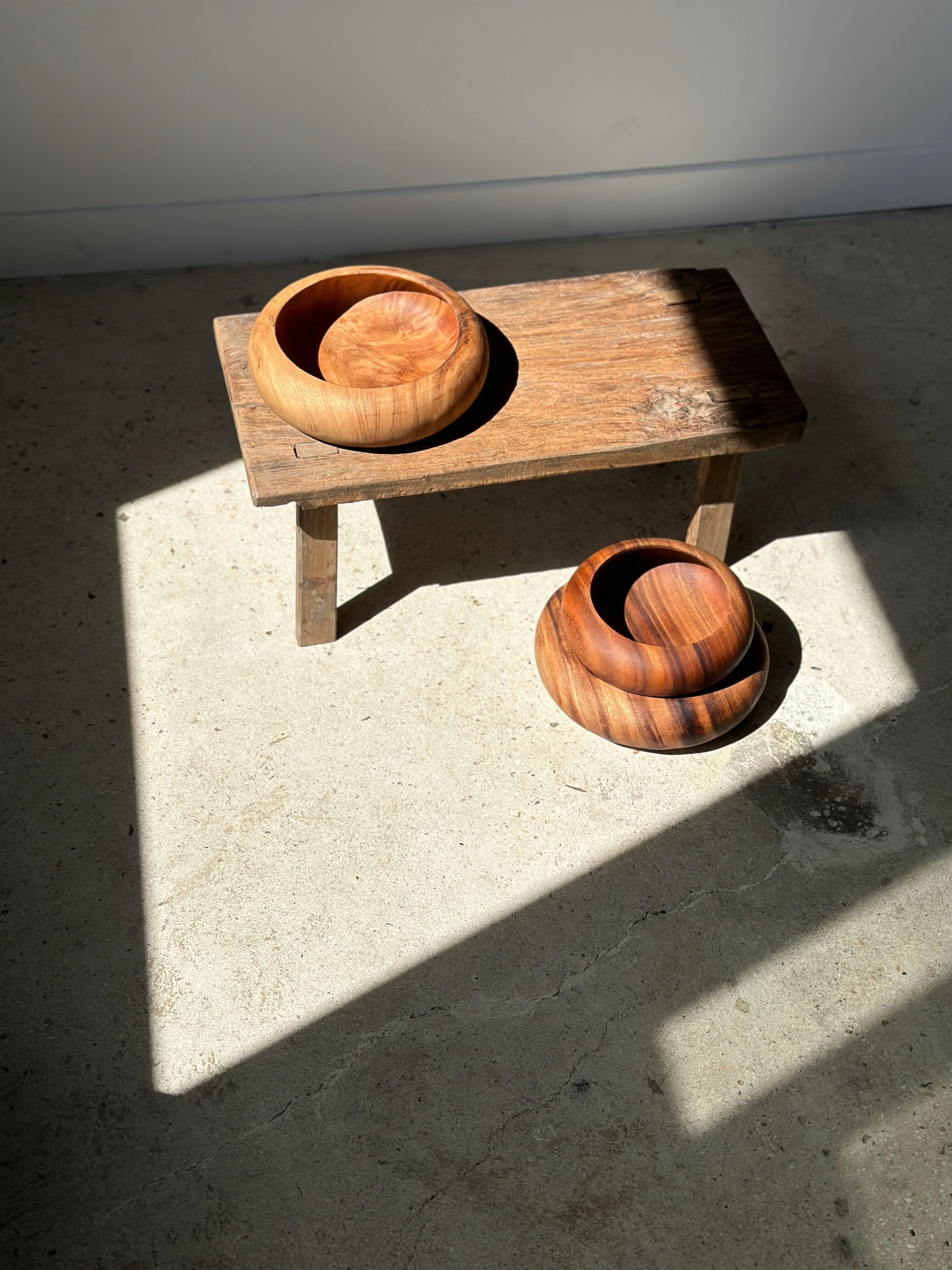 Bowl or monoxyl teak cut d:25.5