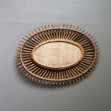 Vintage sun rattan mirror 44x61cm