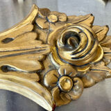 Pair of vintage gilded wood electric wall sconces