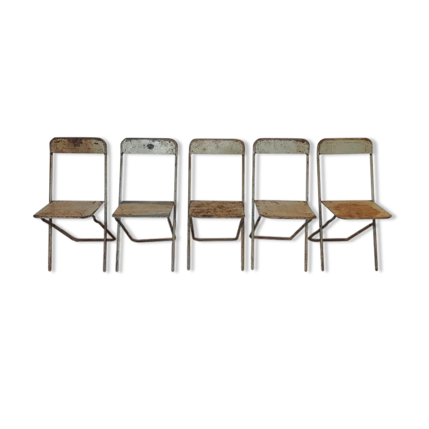 Ensemble de 5 chaises métalliques pliantes