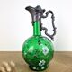 Antique Art Nouveau carafe - Bird jug enamelled glass