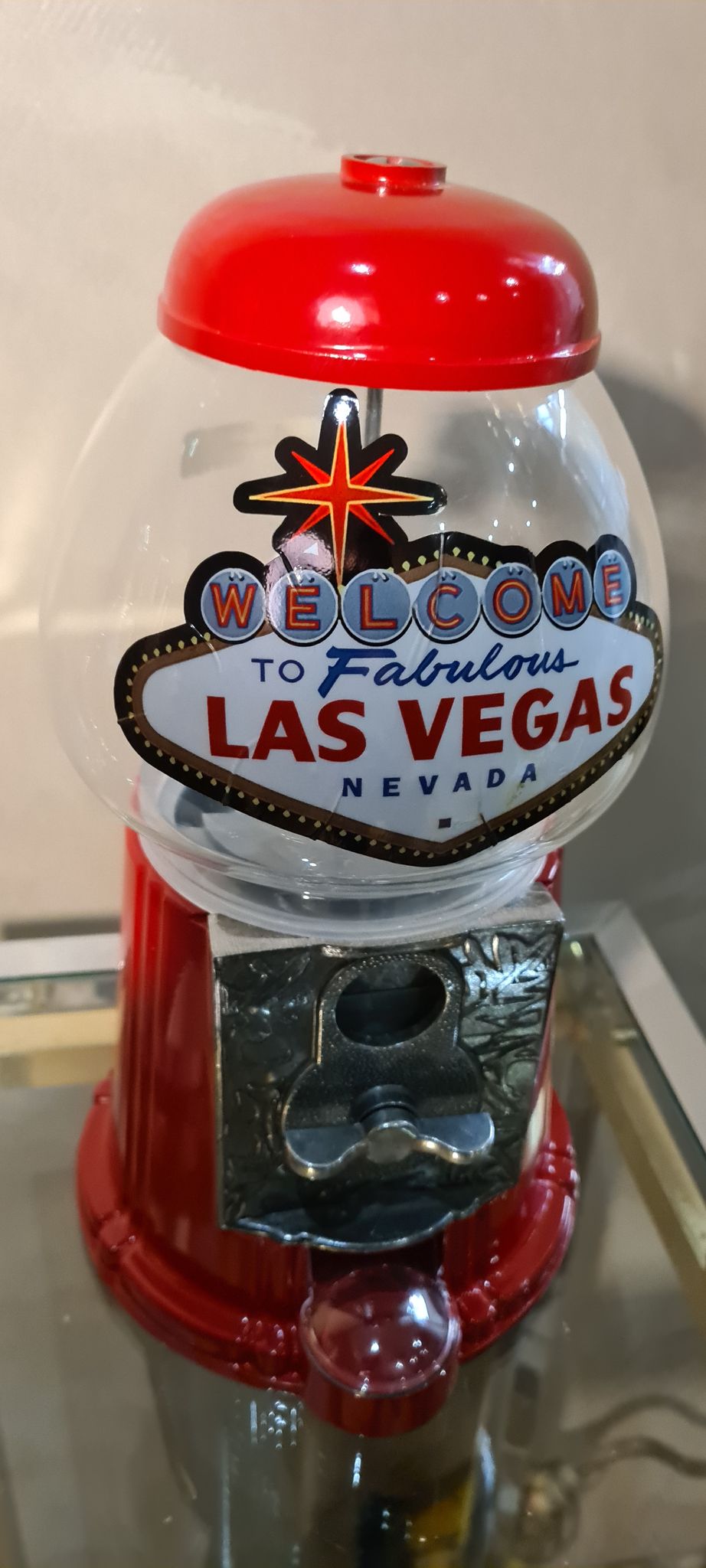 red candy dispenser las vegas 28x15 with its original packaging