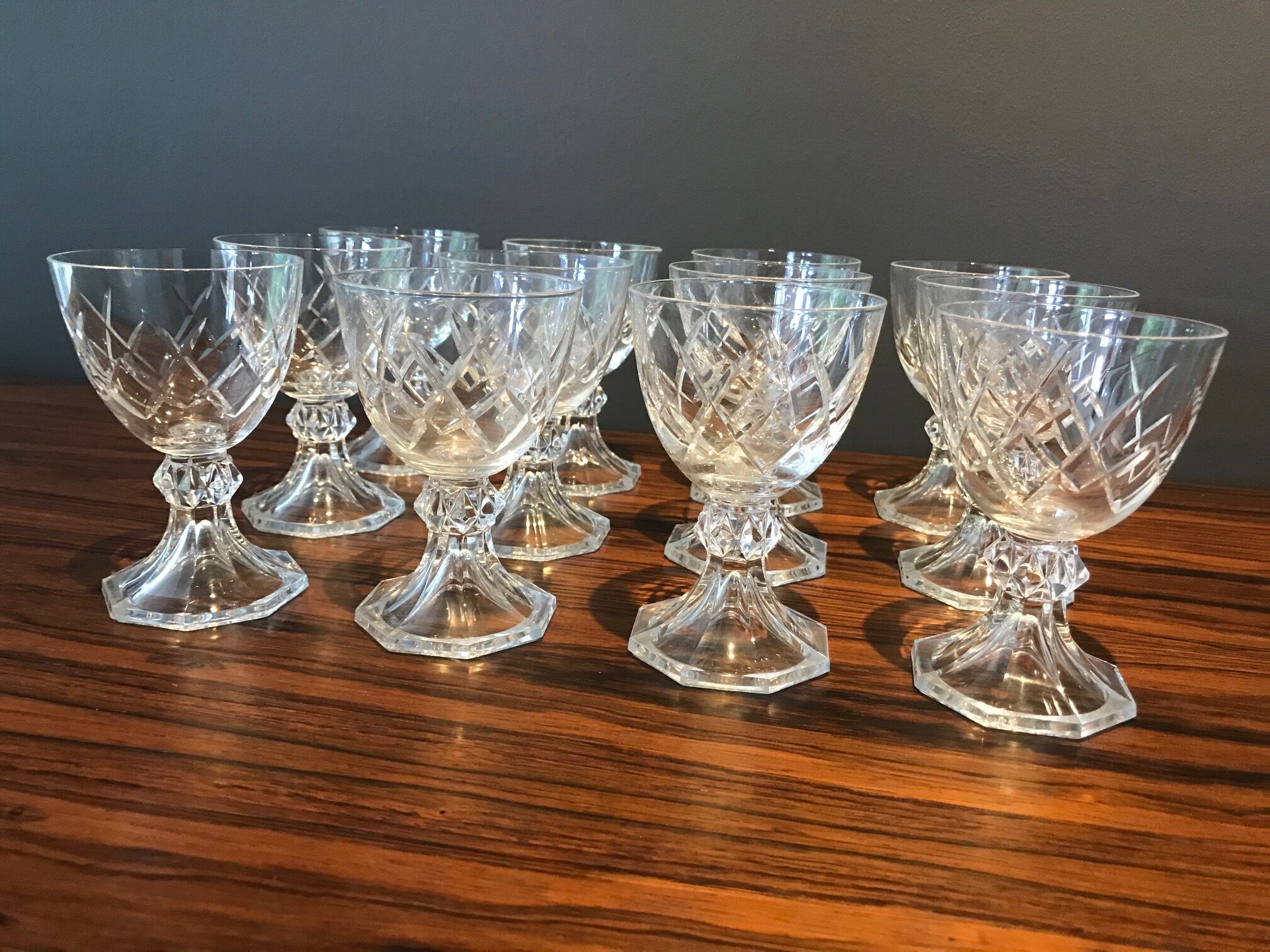 12 crystal glasses Val Saint Lambert model Yale