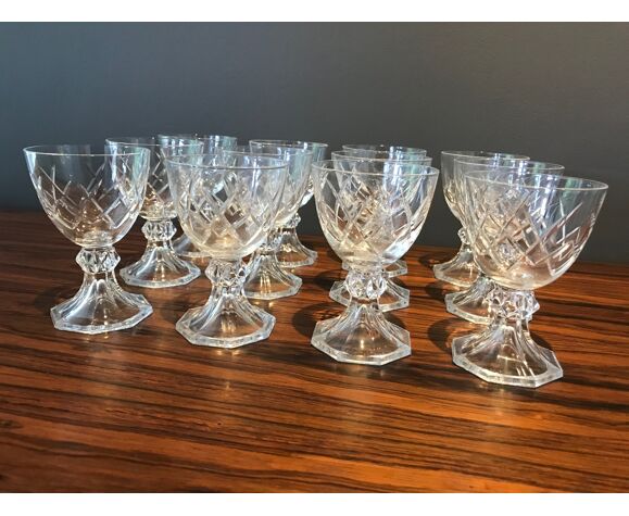 12 verres en cristal val saint Lambert modele Yale | Selency