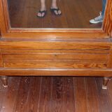 Pitch pine wood mirror bonnetiere