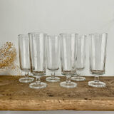 6 vintage Luminarc flutes