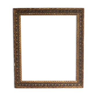 Old frame with black and gold moldings