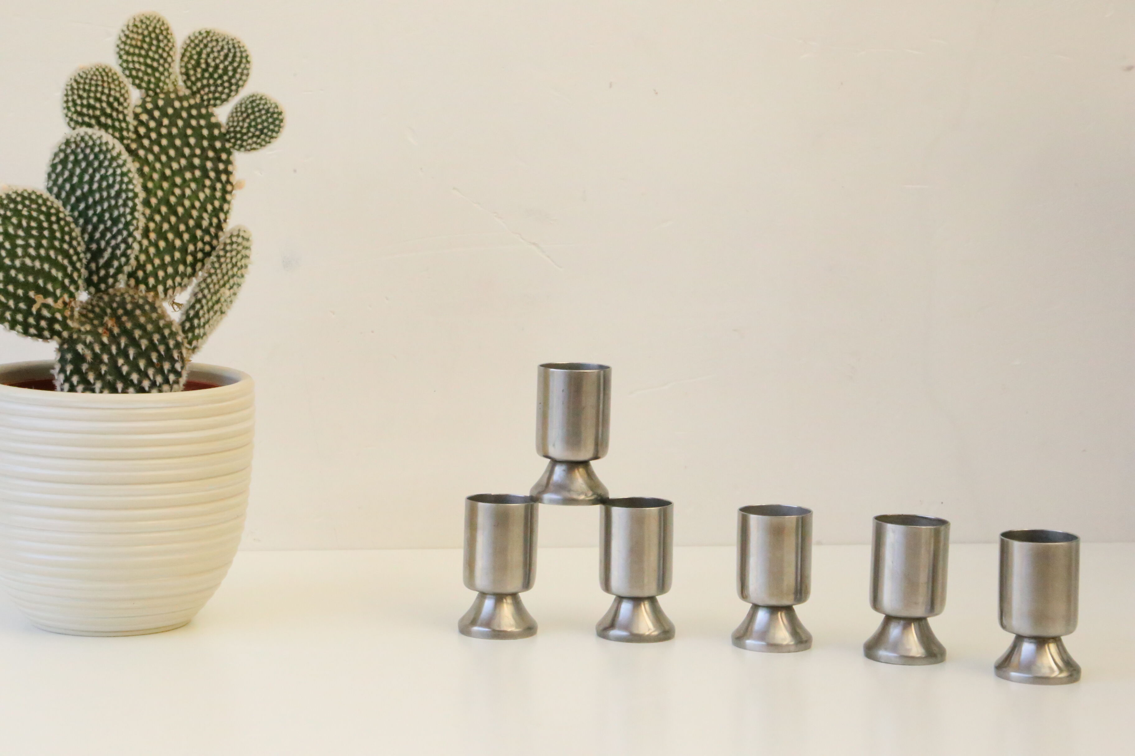 X6 stainless steel liqueur glasses