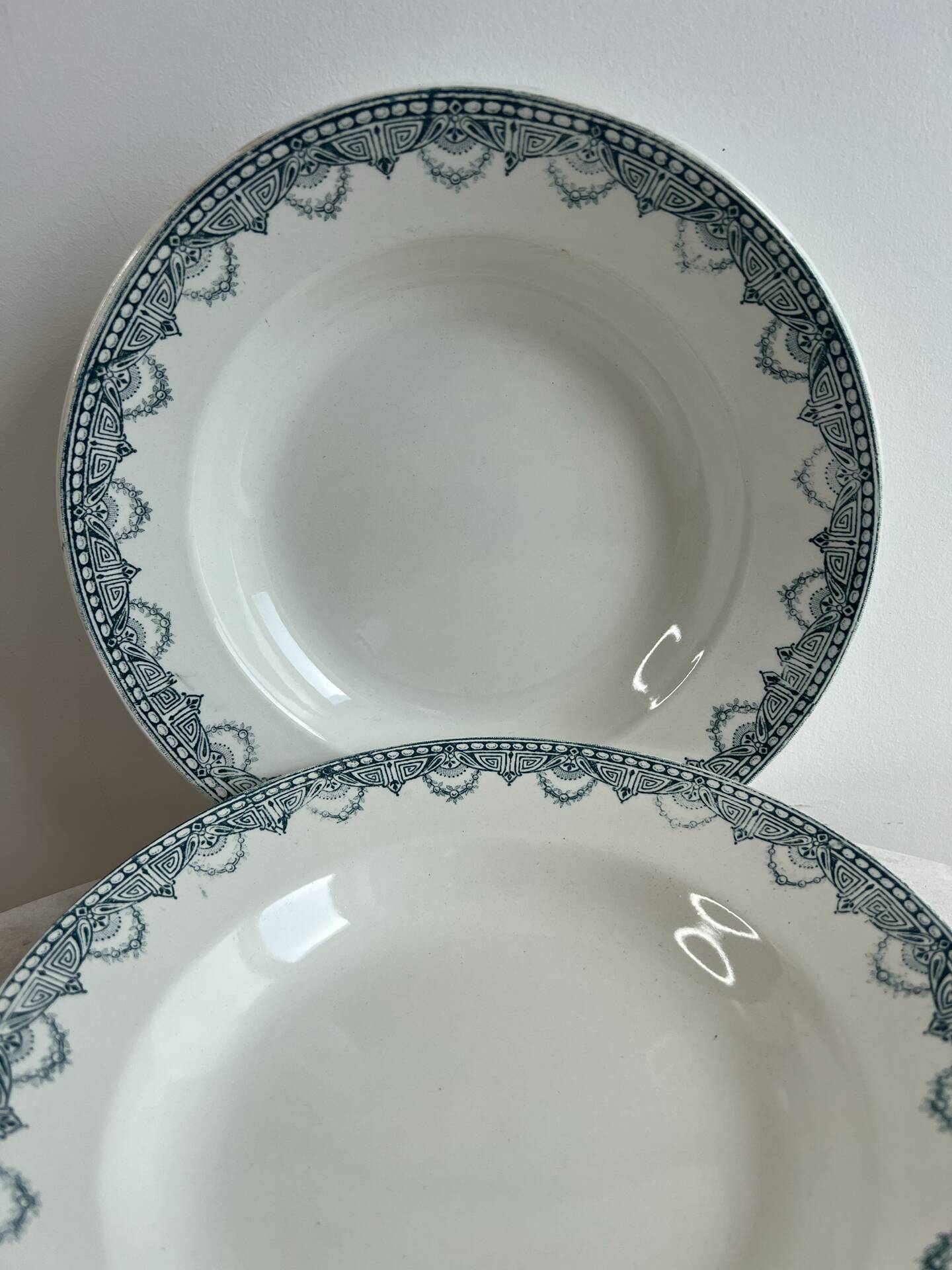 Set of 3 deep plates in ironstone LG Récamier