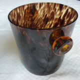 Brown speckled glass ice bucket