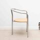 Chaise vintage en bois claire et pieds chromés