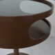 Luna Space Age chocolate brown tulip side table by Opal, Germany