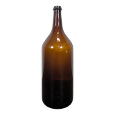 Large antique blown amber glass bottle