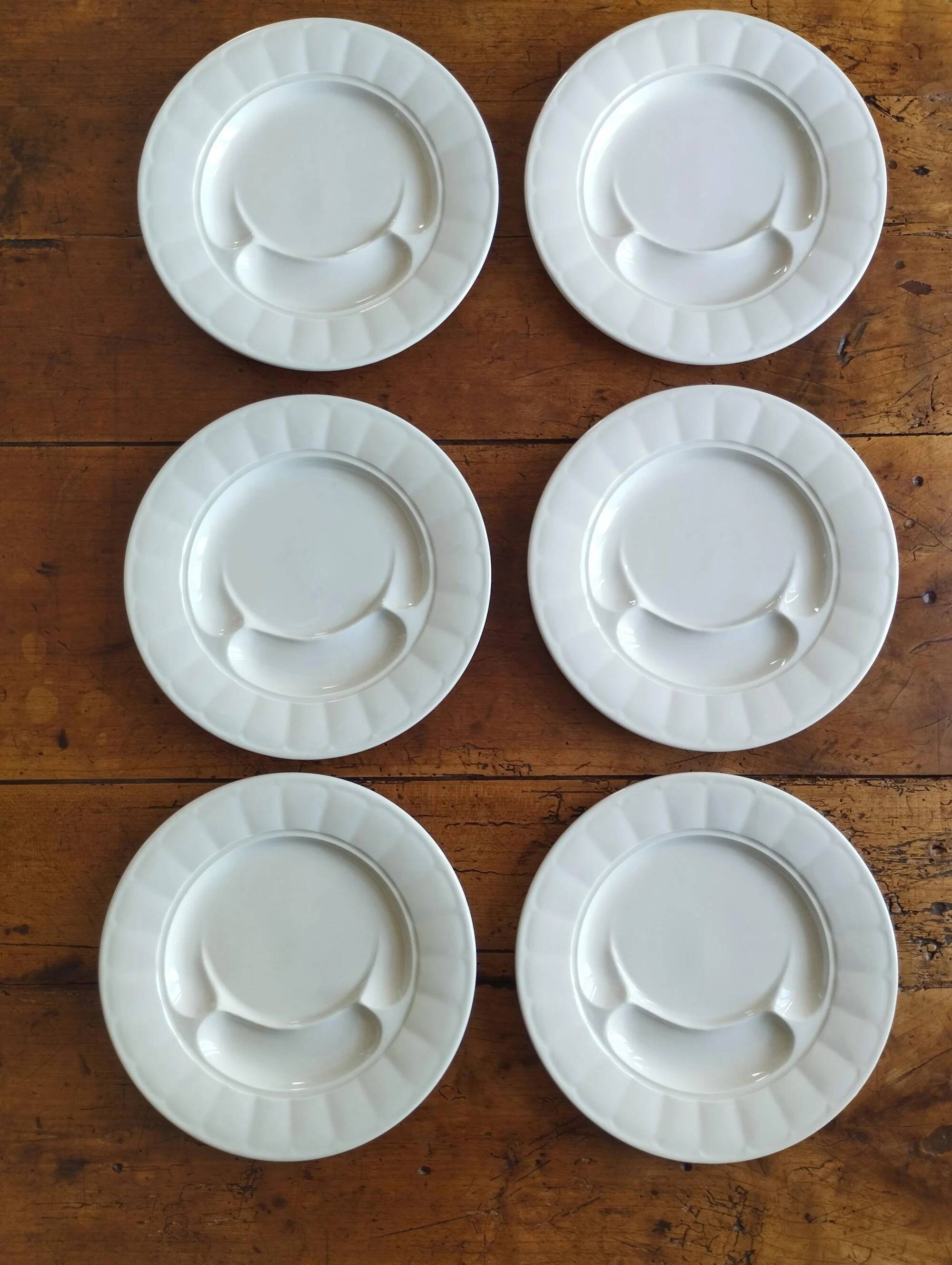 6 artichoke plates in Pillivuyt porcelain
