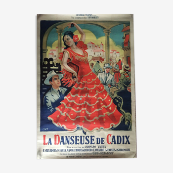 Affiche cinéma "La Danseuse de Cadix" Gitane 120x160cm 1952