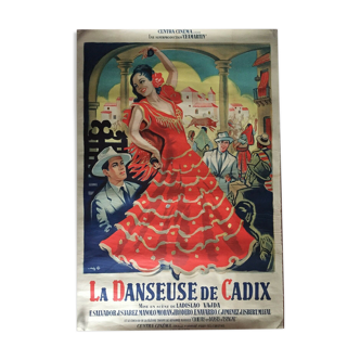 Affiche cinéma "La Danseuse de Cadix" Gitane 120x160cm 1952
