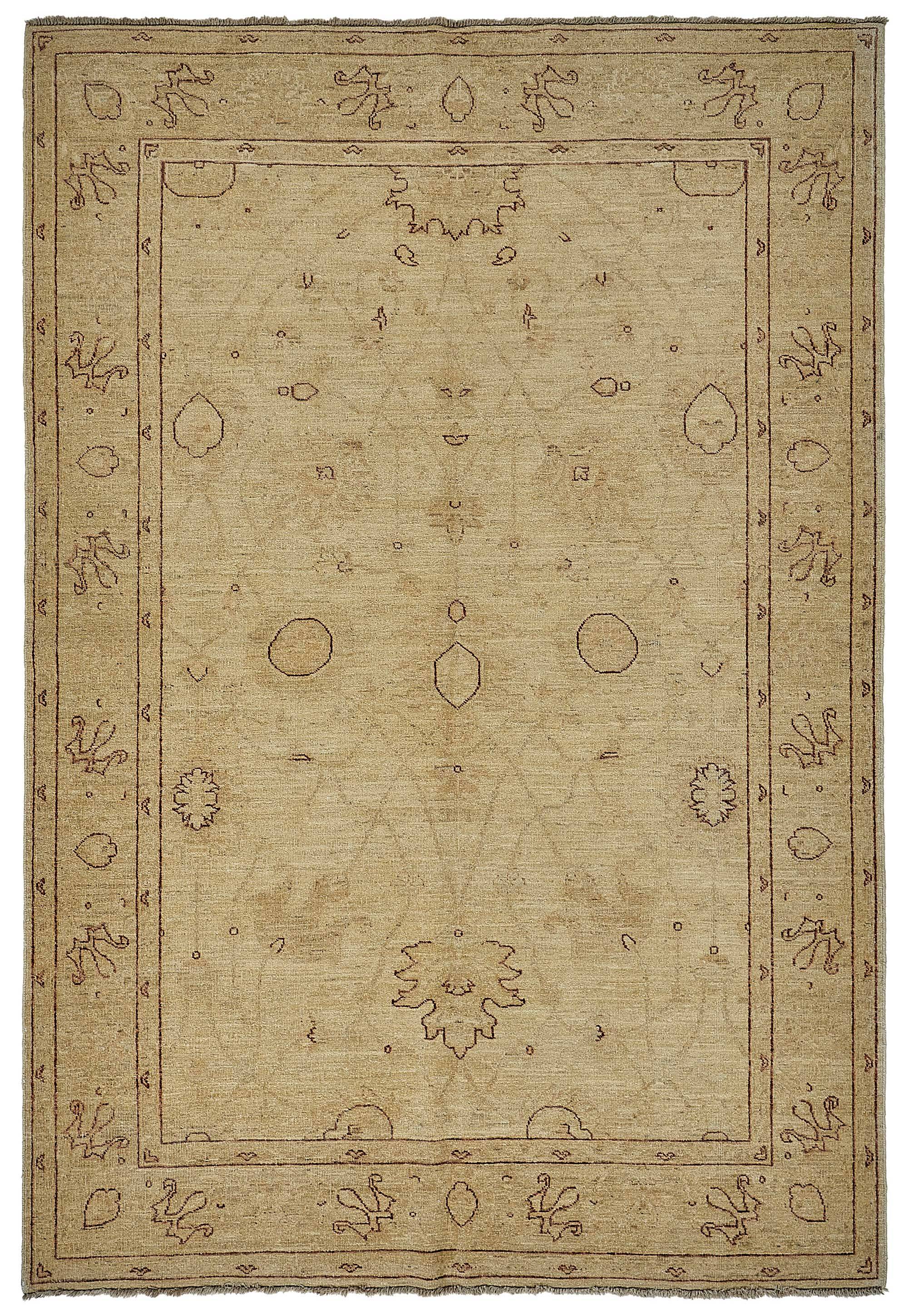 Turkish Handknotted Wool Oushak Rug 188 cm x 274 cm