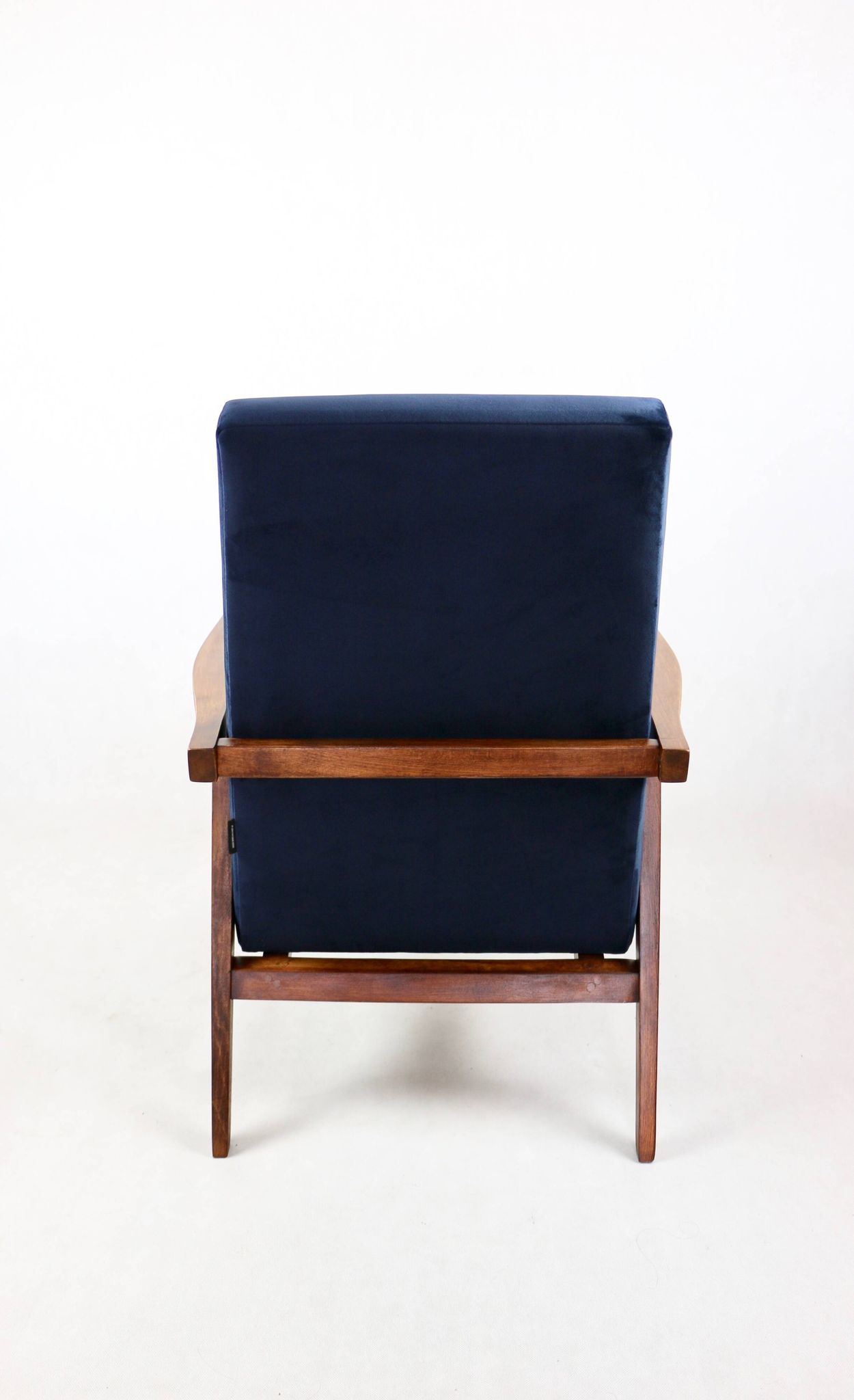 Vintage loft armchair 1970s navy blue velvet - 2 pieces available