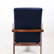 Vintage loft armchair 1970s navy blue velvet - 2 pieces available