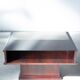 Vintage Mahogany Coffee Table with Glass Top – 1970s