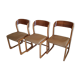 3 chairs Baumann Sled 1960 original fabric