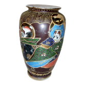 Vase of Japan Satsuma enamelled signature red stamp porcelain