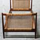 Daybed scandinave design Børge Mogensen pour Soborg Mobelfabrik 1950 's, teck et cannage