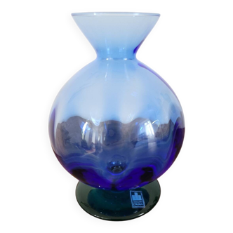 Blue and green vase from Cristalleria Etruria