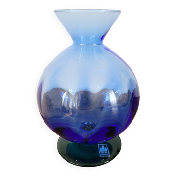 Vase bleu et vert de la Cristalleria Etruria