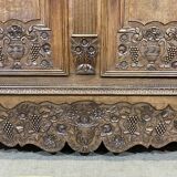 19th-century Norman wedding armoire in blonde oak.