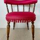 Napoleon III office chair in fuchsia velvet