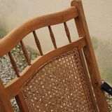 19th-century caned chaise longue in colonial style