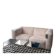 Beige corduroy two-seater sofa