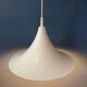 Vintage white glossy suspension Space Age "witch hat"