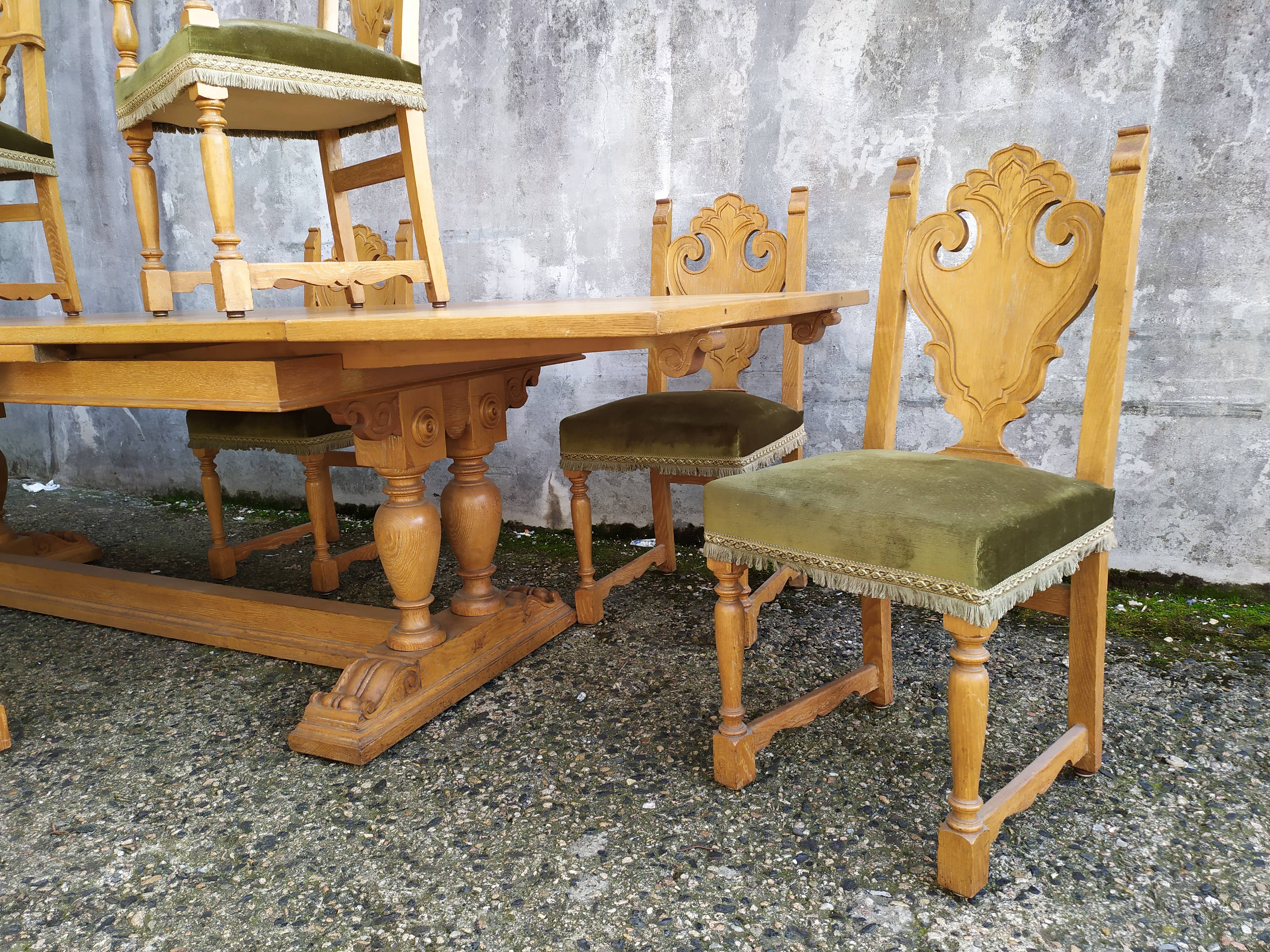 8 ceruse oak style chairs