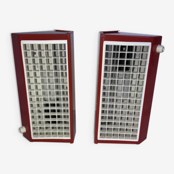 Pair of ikea type v204 red metal wall lights