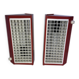 Pair of Ikea metal wall lights type V204 red