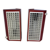 Paire d'appliques métal ikea type v204 rouge