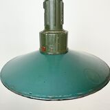 Industrial Green Enamel Pendant Lamp with Cast Aluminium Top, 1960