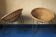 Pair of mid century bamboo and iron pod chairs, 1960s