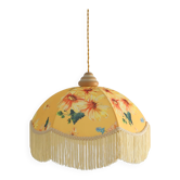 Suspension vintage abat-jour Dahlias