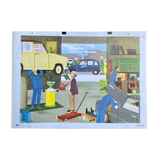 Poster scene of life - the garage - the zoo