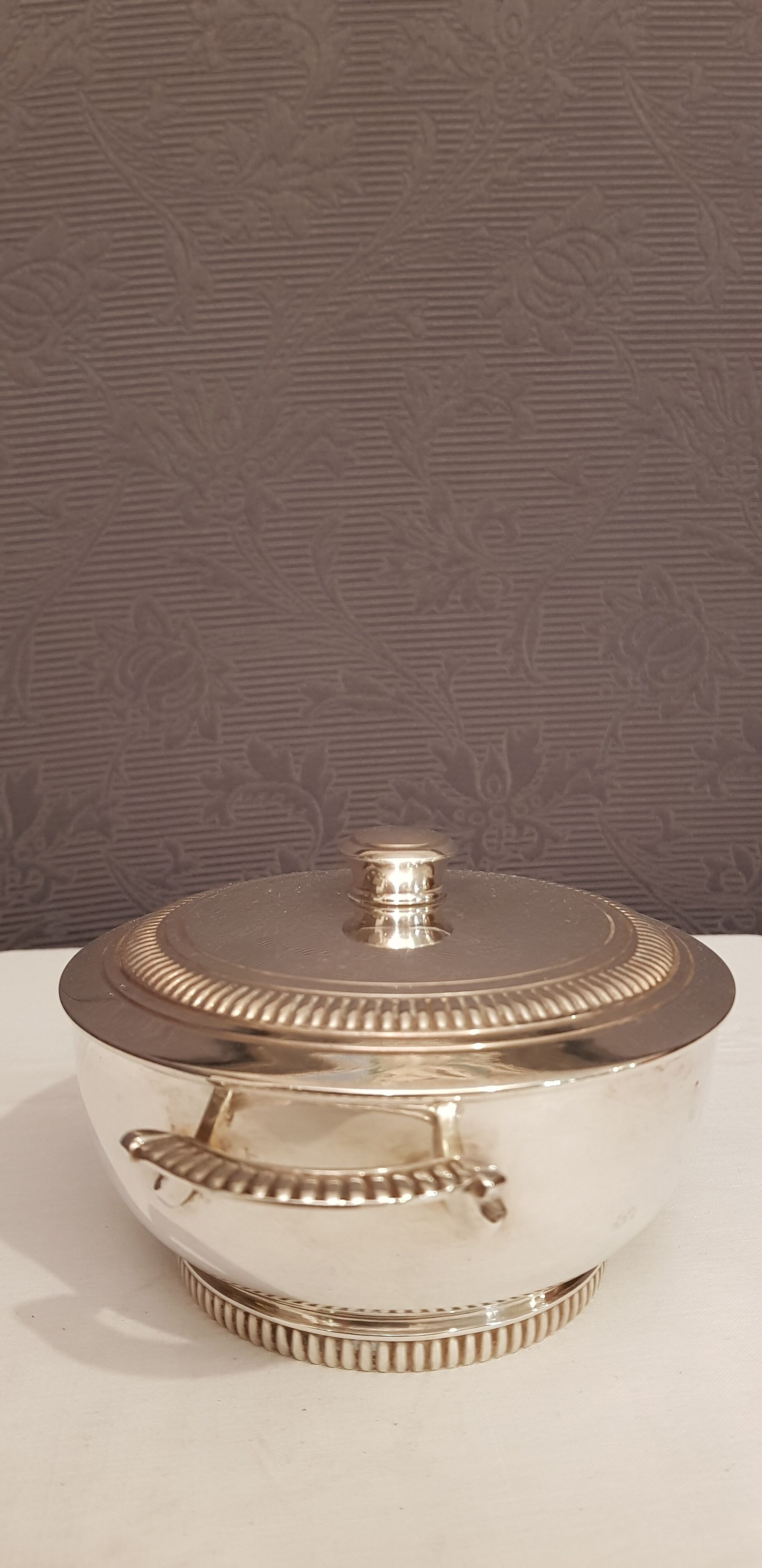 Silver metal compote