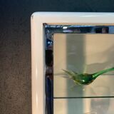 White enamelled metal design showcase. Period 1960