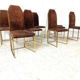 Vintage brass dining chairs by Belgo chrom, 1970s
