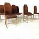 Chaises à repas vintage en laiton par Belgo chrome, 1970