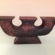 Brutalist chandelier with three heads in burnt wood / vintage 60s-70s