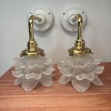 Paire d’appliques murales tulipes fleurs